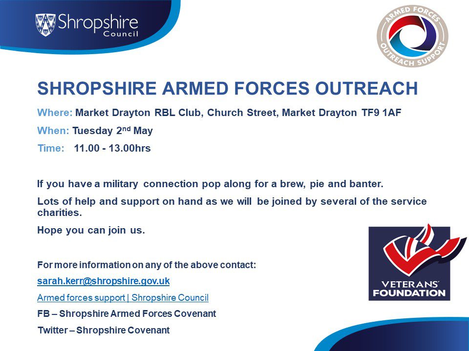 shropshire armed forces outreach flyer